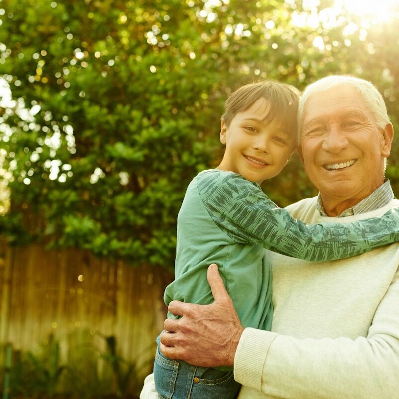 Grandfather with grandson