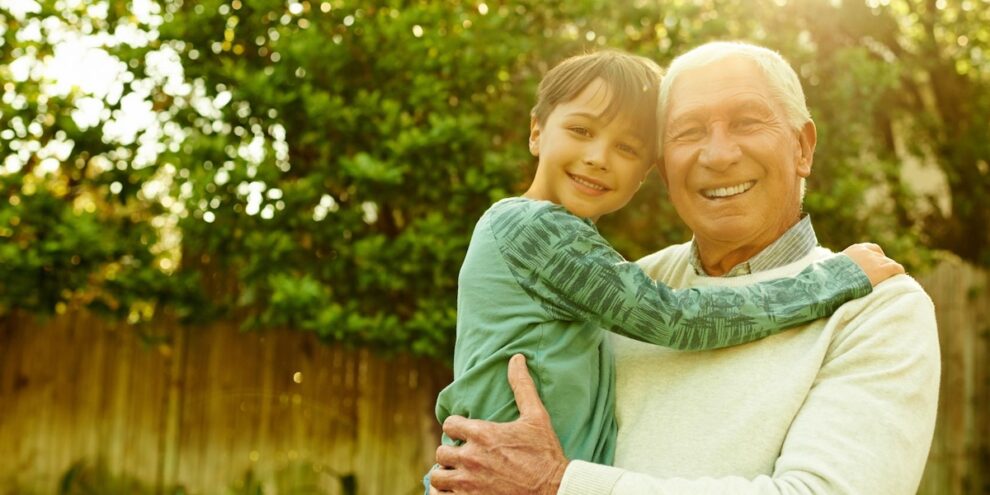 Grandfather with grandson