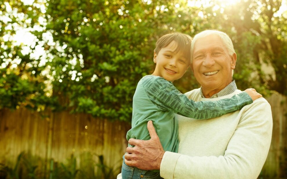 Grandfather with grandson