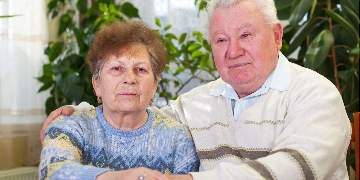Mature couple supporting each other
