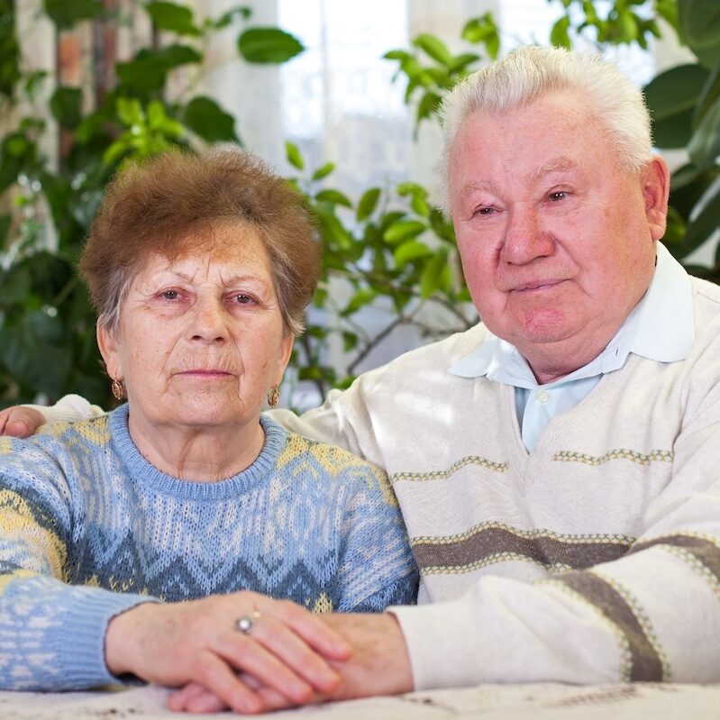 Mature couple supporting each other