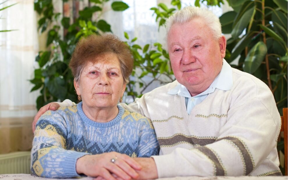 Mature couple supporting each other