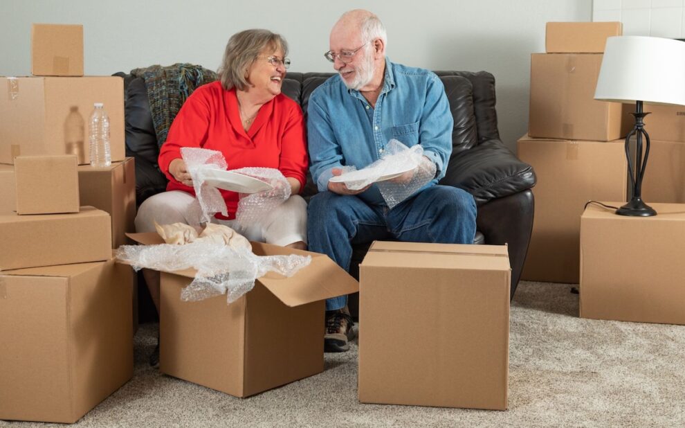 Couple making decisions while moving