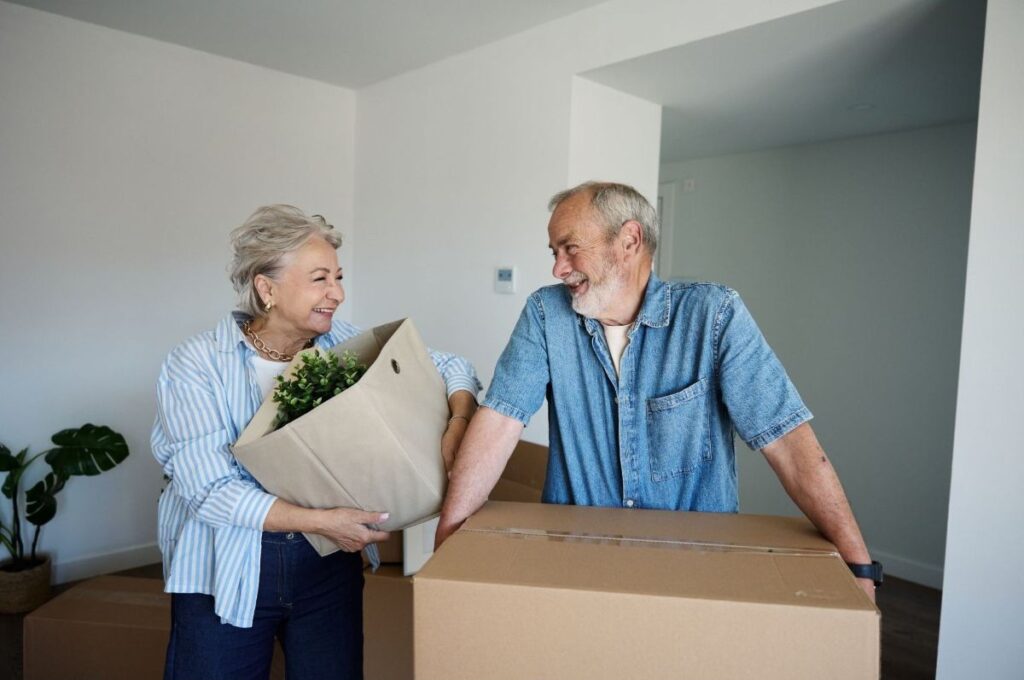 Older couple downsizing